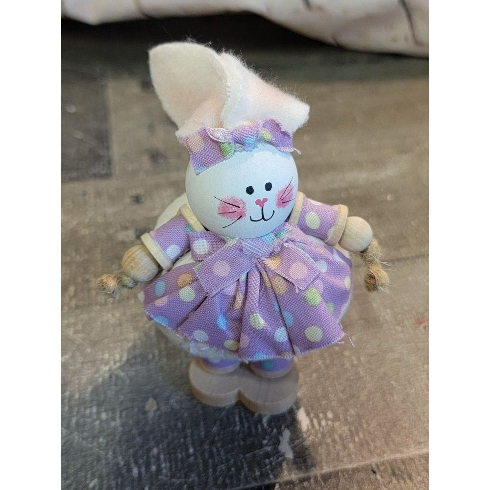 Rabbit bunny Easter purple polka dot dress‎ home decor plush figure